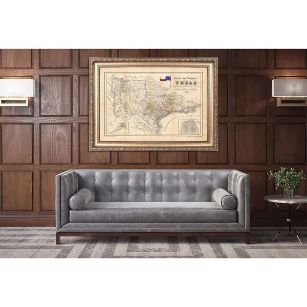 1849 Texas Map, Vintage Restoration Decor Art Print