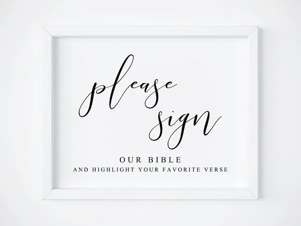 Please Sign Our Bible Verse Wedding Guest Book Sign