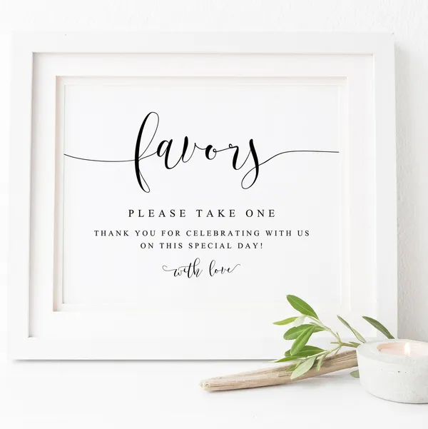 Wedding Favors Sign, Reception Favor Sign Art Print