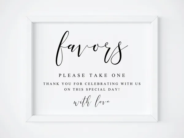 Wedding Favor Sign, Reception Table Art Print