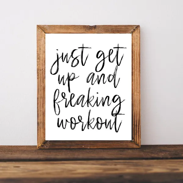 Workout Gym Art Print, Home Fitness Quote Decor