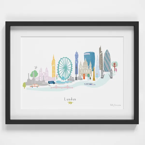 London Skyline Cityscape Landmarks Art Print