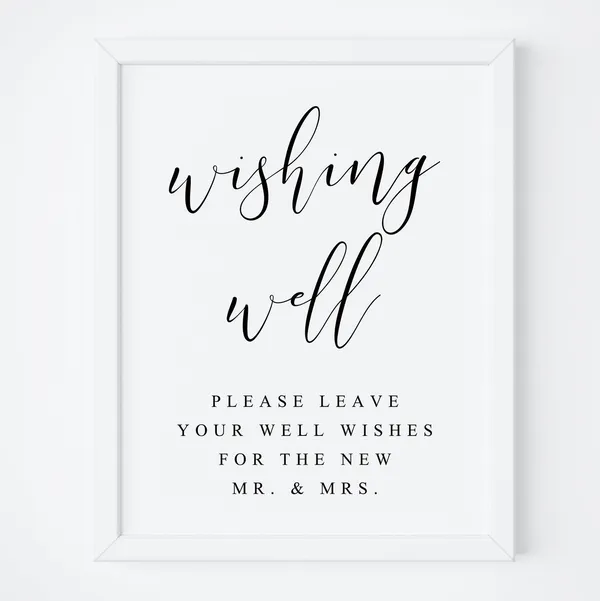 Wishing Well Wedding Sign, Wedding Advice