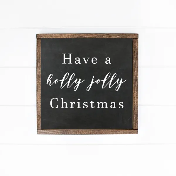 Farmhouse Christmas Art Print, Holly Jolly Sign