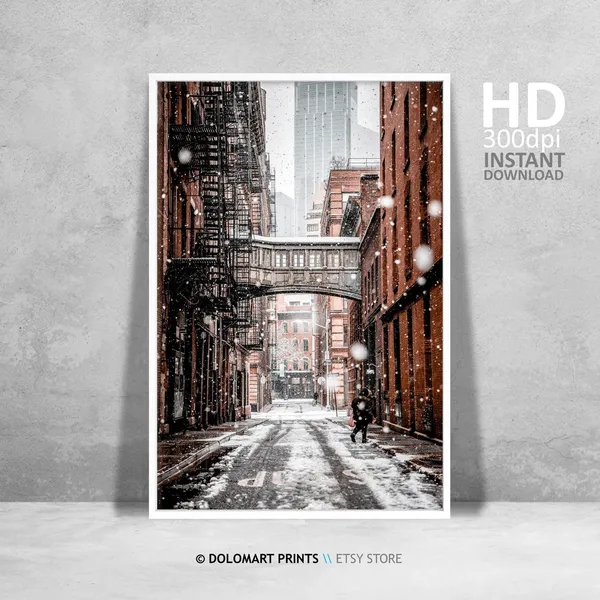 New York Winter Poster, Upper East Side Snow