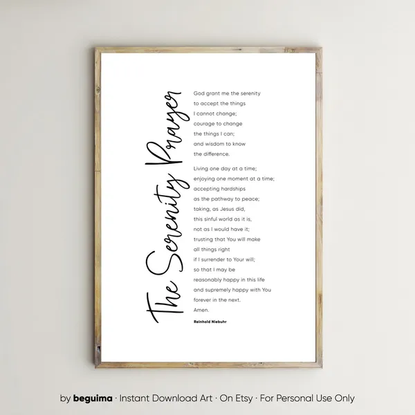 Serenity Prayer Bible Verse Scripture Art Print