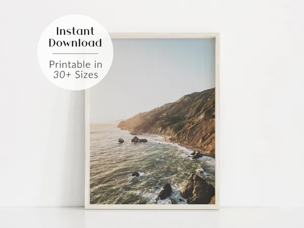 Coastal Beach Ocean Print, Boho Surf Wall Art
