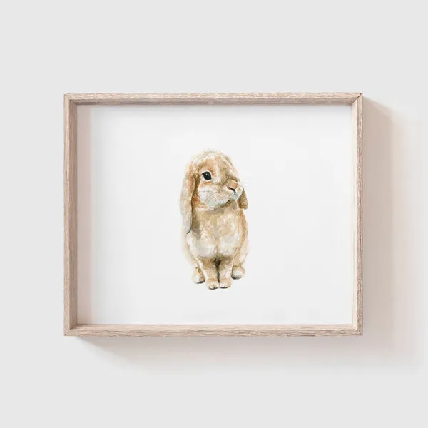 Bunny No 2 Watercolor Rabbit Art Print