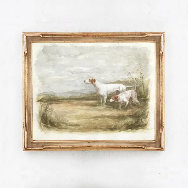 English Pointer Dog Impressionistic Art Print