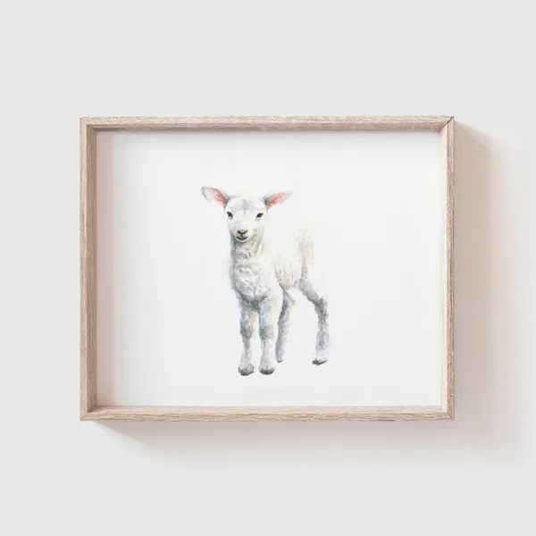 Lamb No. 2 Watercolor Art Print, Baby Animal