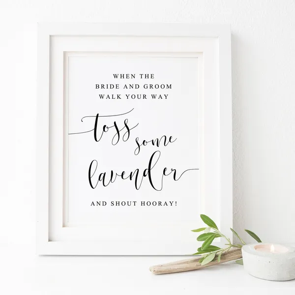 Wedding Lavender Toss Sign, Ceremony Send-Off Art Print