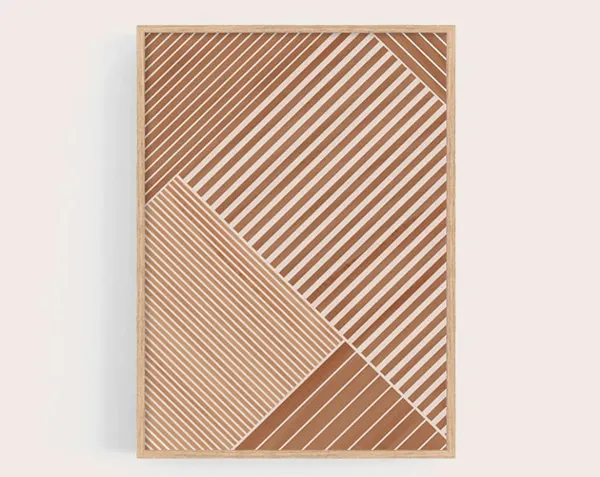 Stripes Geometric Abstract Art Print, Terracotta