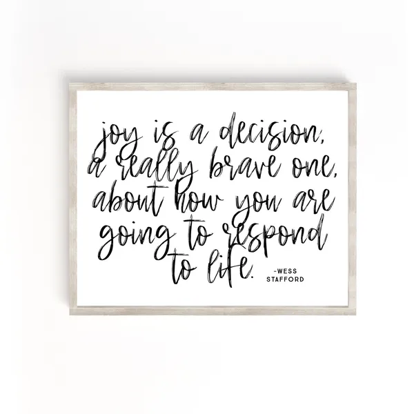 Christian Joy Quotes Farmhouse Art Print