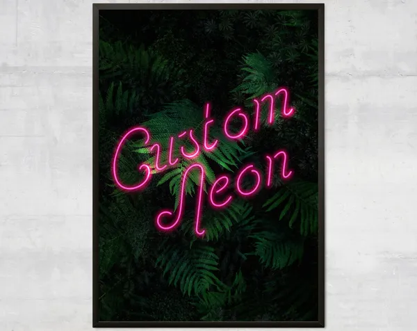 Personalised Pink Neon Floral Script Art Print