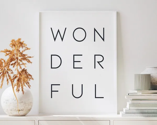 Wonderful Print Quote Typography Art Print, Bedroom Decor