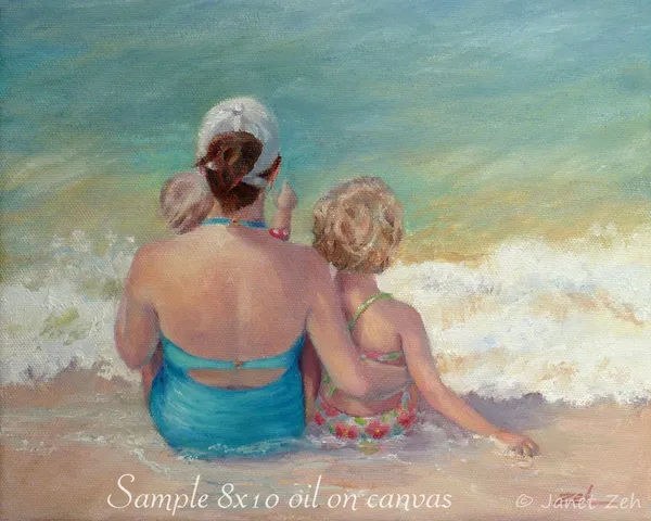 Custom Oil Painting Beach Cottage Landscape Art Print