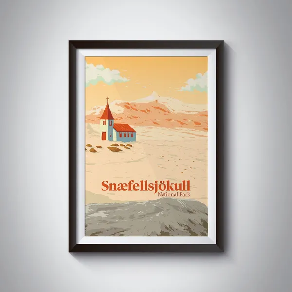 Snfellsjkull National Park Travel Poster, Iceland