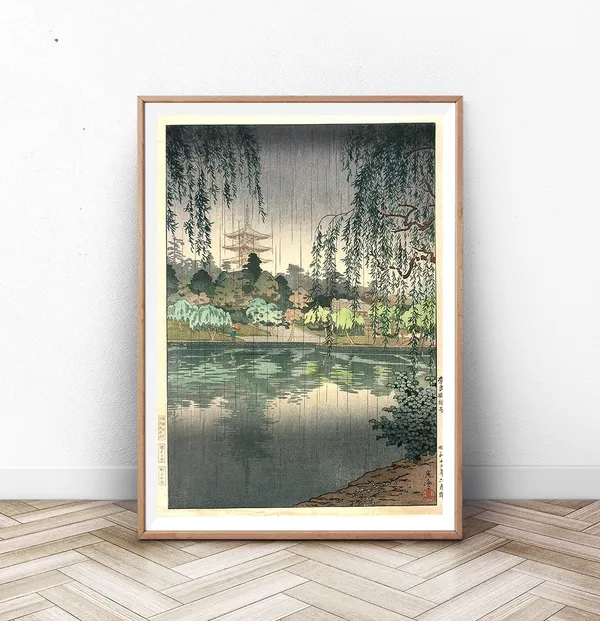 Rain at Kofukuji Temple, Tsuchiya Koitsu Art Print
