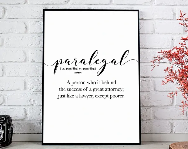 Paralegal Funny Definition Art Print, Office Humor