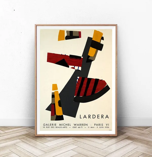 Lardera Exhibition Poster, Mid-Century Modern Art Print