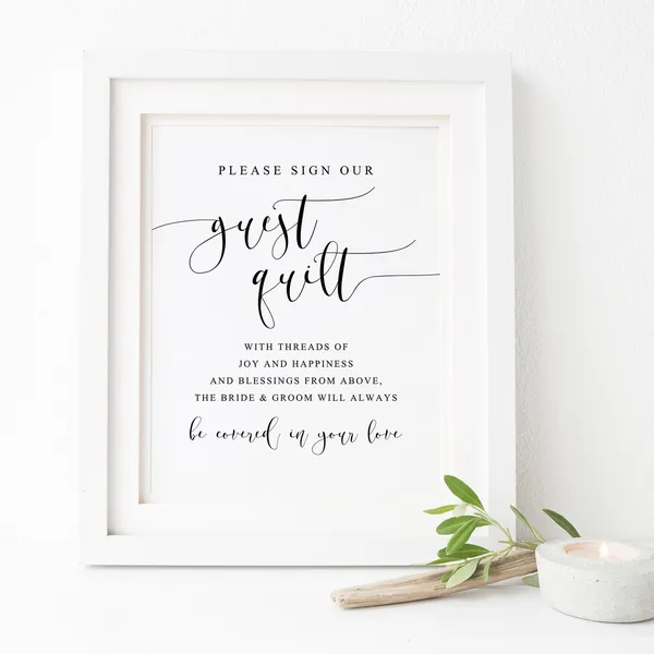 Please Sign Our Guest Quilt Wedding Guestbook Sign