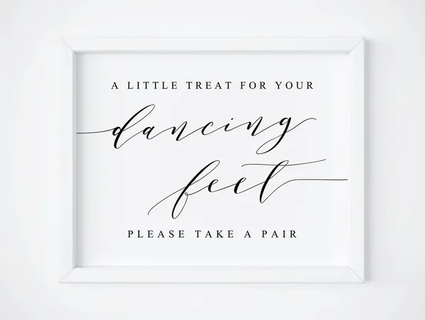 Dancing Feet Wedding Sign Art Print, Flip Flop