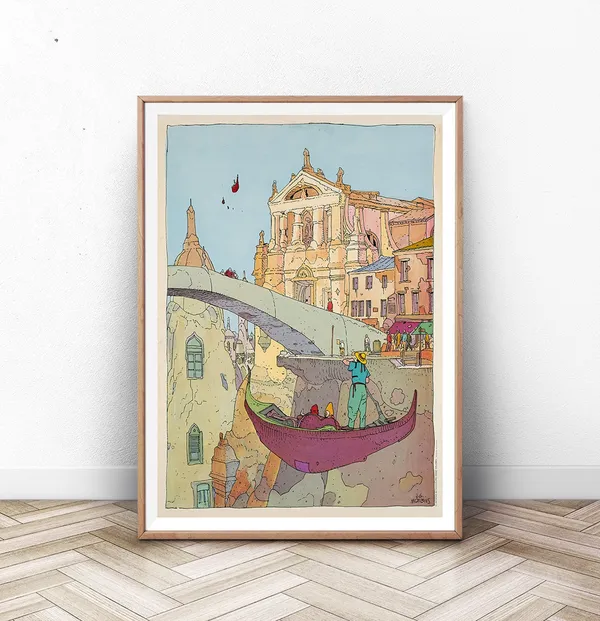 Venice Italy Psychedelic Travel Poster, Hippy Art
