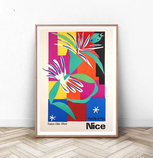 France Travel Poster, Paris And French Riviera Print