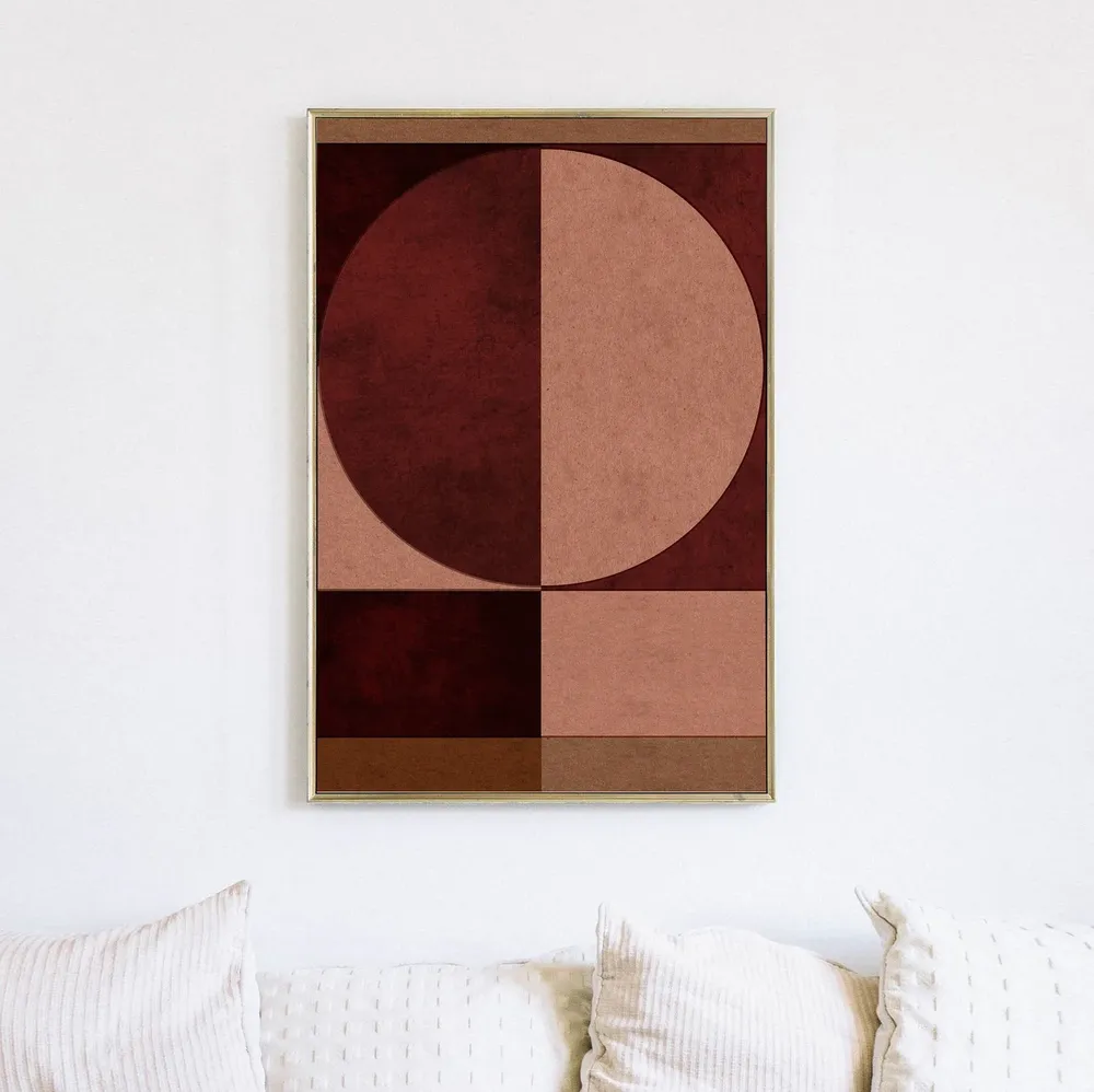 Mid Century Style Abstract Geometric Wall Art Print - Image 3