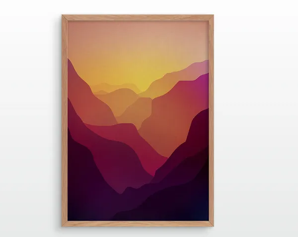 Valley With Mountains Landscape Art Print
