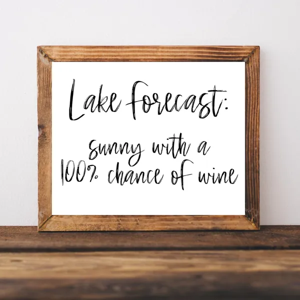 Lake House Sign Decor Art Print, Summer Lake