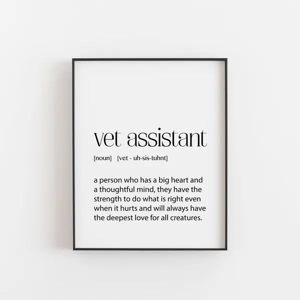Vet Assistant Gift Definition, Office Decor Poster