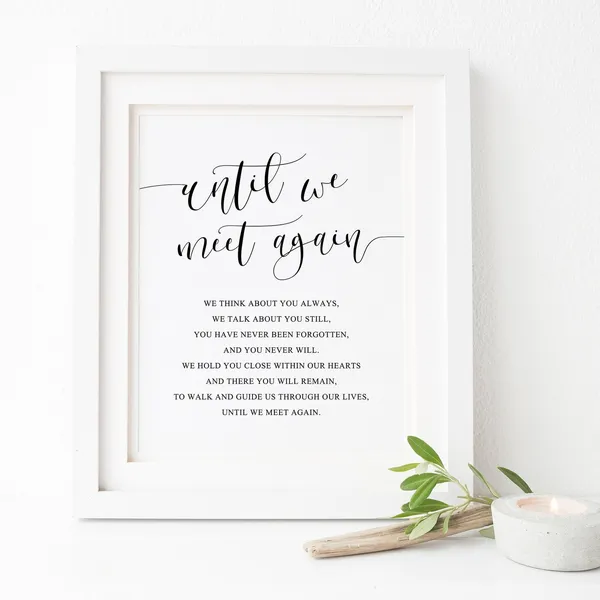 Until We Meet Again Memorial Wedding Sign Art Print