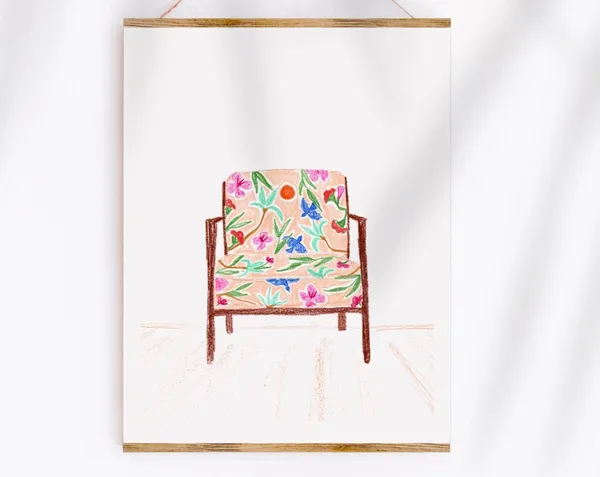 Tropical Chair Art Print, Sabina Fenn Illustration