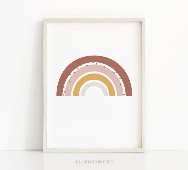 Rainbow Nursery Art Print, Kids Room Wall Decor