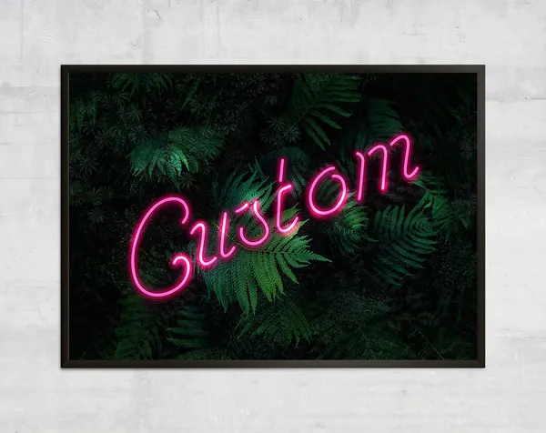 Personalised Pink Neon Quote Floral Art Print