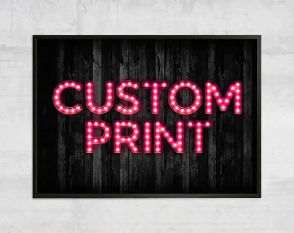 Personalised Pink Bulb Letters Quote Art Print