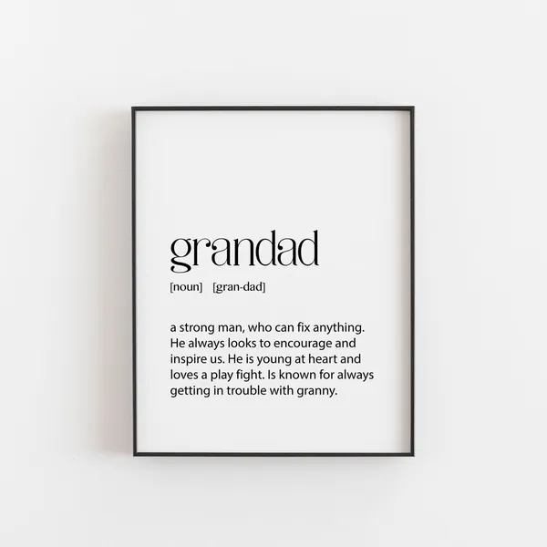 Grandad Gift Definition Christmas Art Print