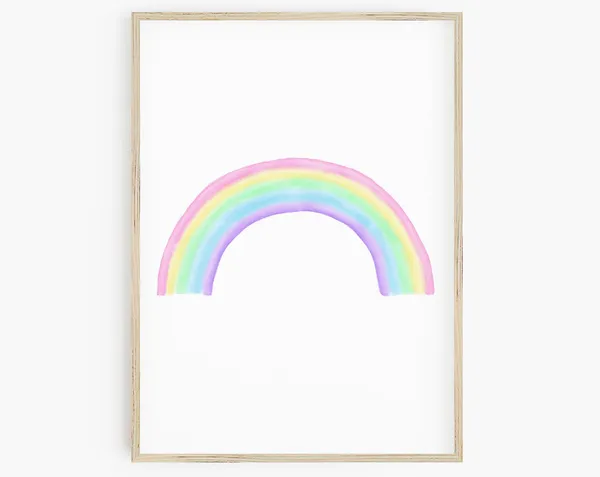 Pastel Rainbow Print, Rainbow Nursery Decor