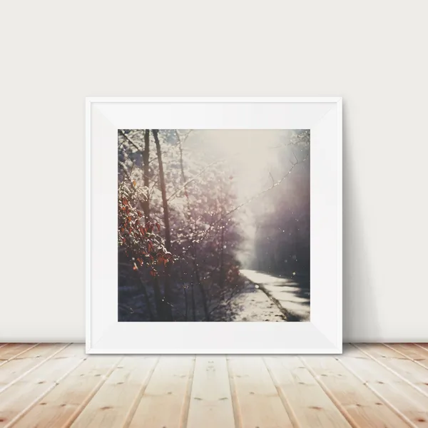 Winter Road Photograph, Snowy Suffolk Landscape Print