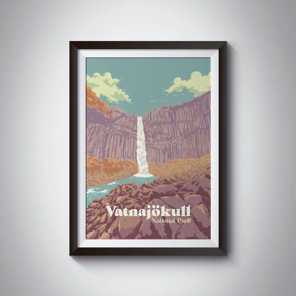 Vatnajkull National Park Svartifoss Travel Poster