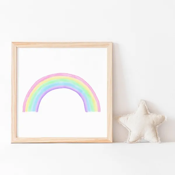 Pastel Rainbow Nursery Art Print, Girls Decor