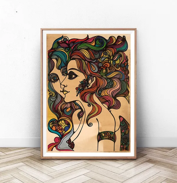 Psychedelic Hippy Concert Art Print, Trippy Style