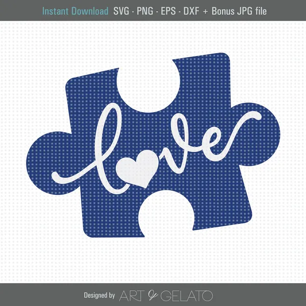 Autism Awareness Puzzle Piece, Love Autism Art Print