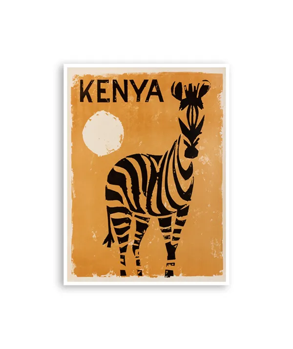 Kenya Africa Travel Poster, World Cultural Art