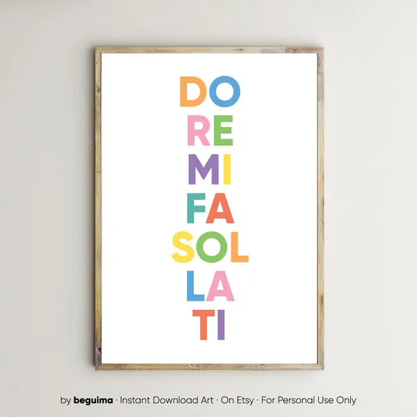 Do Re Mi Fa Sol La Ti Music Room Wall Art Poster