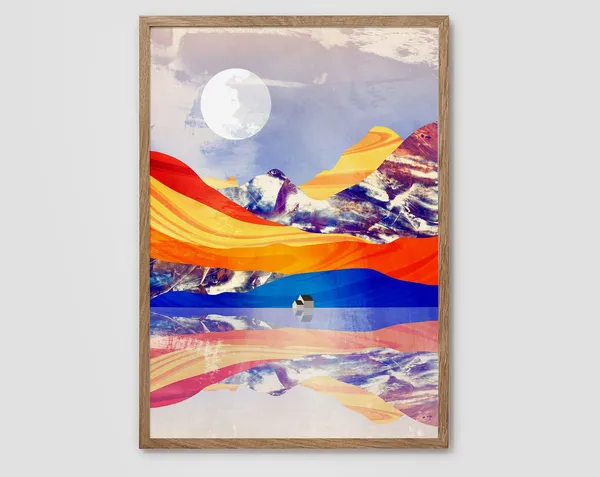 Mountain Landscape Art Print for Living Room