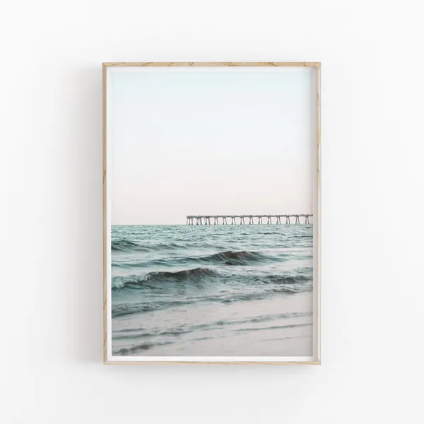 Beach Art Print, Modern Minimalist Boho Decor