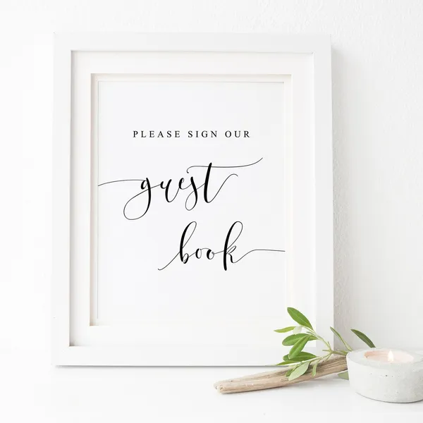 Please Sign Our Guestbook Wedding Table Sign