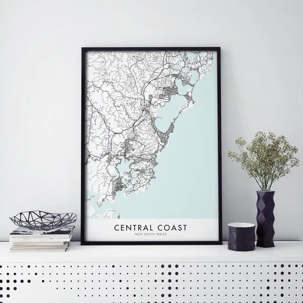 Central Coast New South Wales City Map Art Print